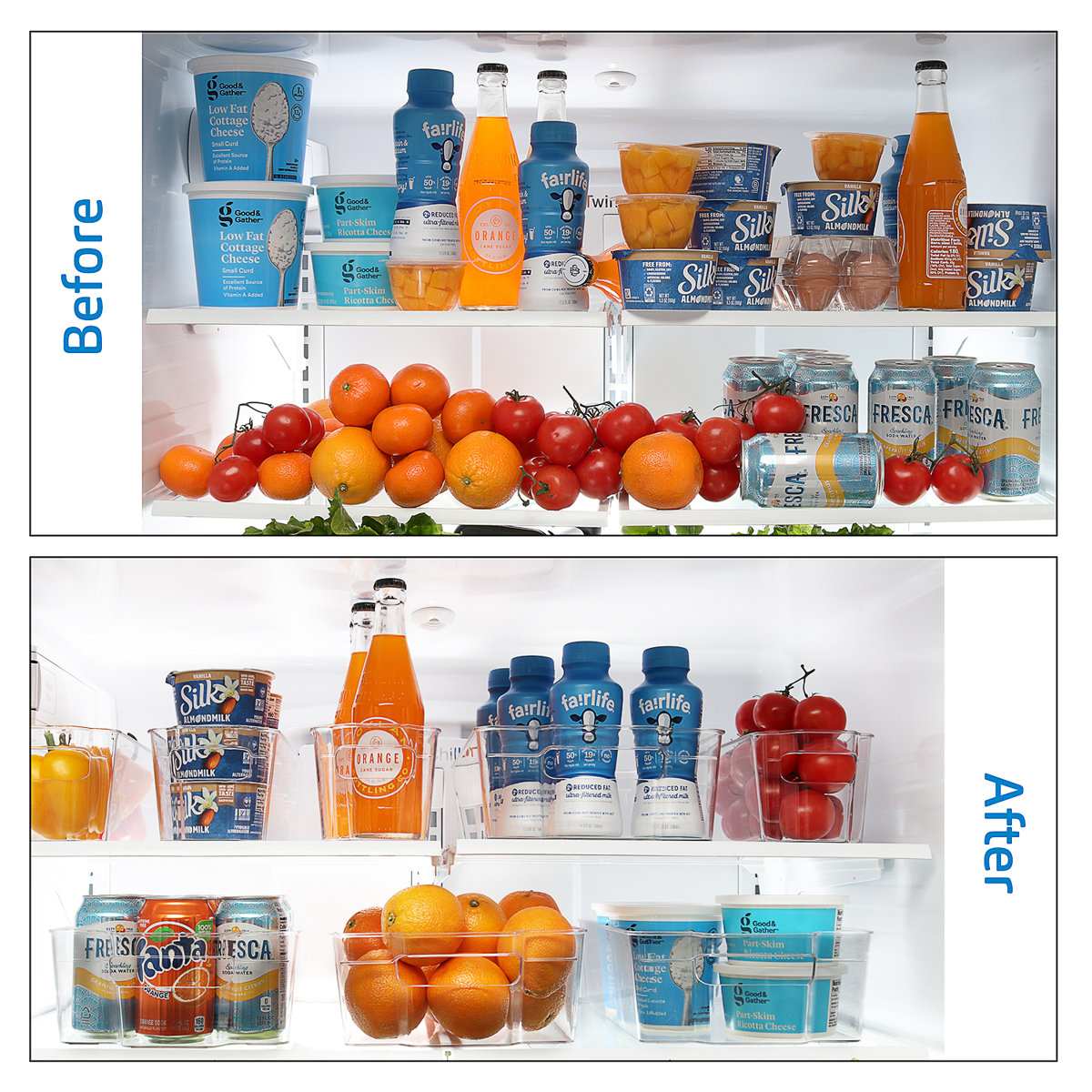 Acrylic Fridge Bins Food Storage Containers (Set of 14)
